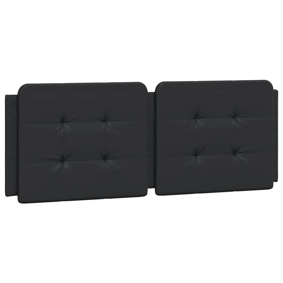 vidaXL Kopfteil-Kissen Zadar in Schwarz aus Kunstleder mit quadratischem Blockmuster, Breite: 140 cm - Bild 2