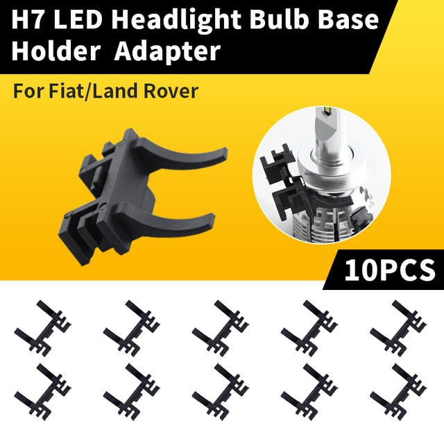 APMATAUTO 10er Set H7 LED Scheinwerfer Adapter Halterung in Schwarz für Land Rover Discovery, Ford Focus und Fiat - Bild 1