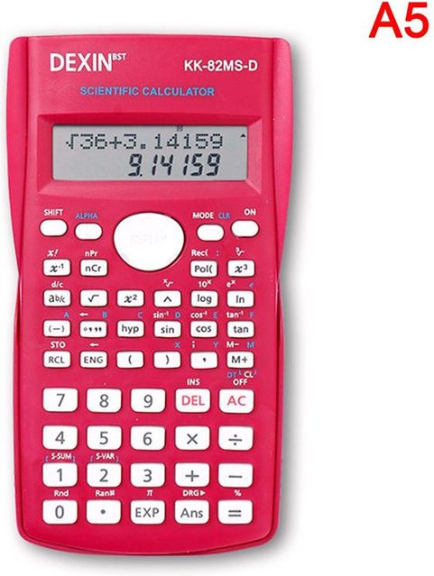 Multifunktionaler wissenschaftlicher Taschenrechner Super Six in Pink mit großem Bildschirm für Schule und Büro - Bild 1