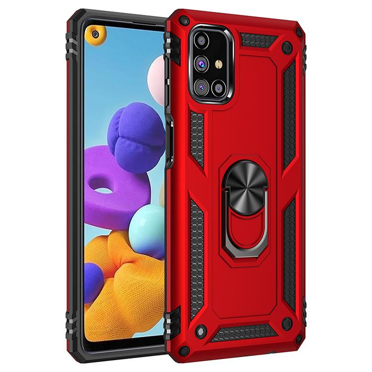 Samsung Galaxy M31 Schutzhülle Armor Case mit Ringhalter in Rot - Bild 1