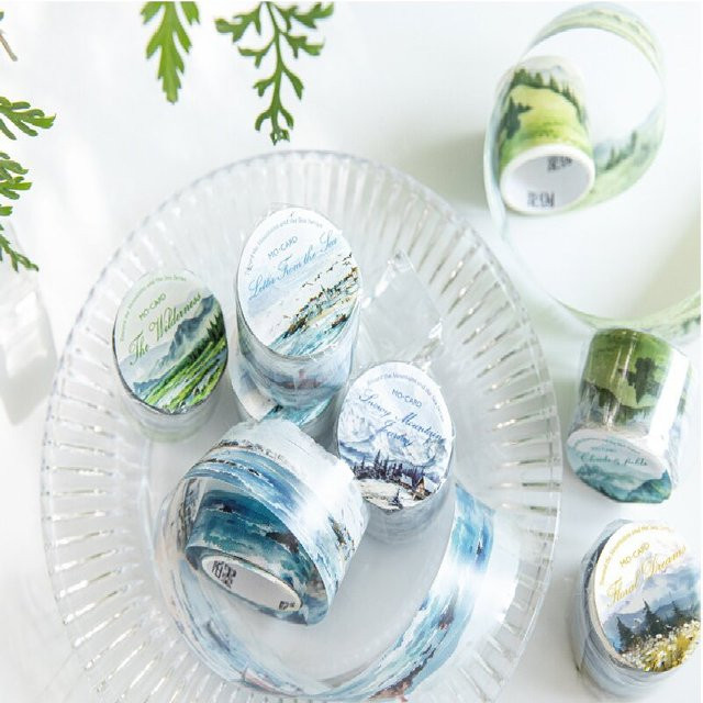 6Style Washi Tape aus der Serie Going to the Mountain and the Sea für DIY-Dekorationen, Mehrfarbig - Bild 1