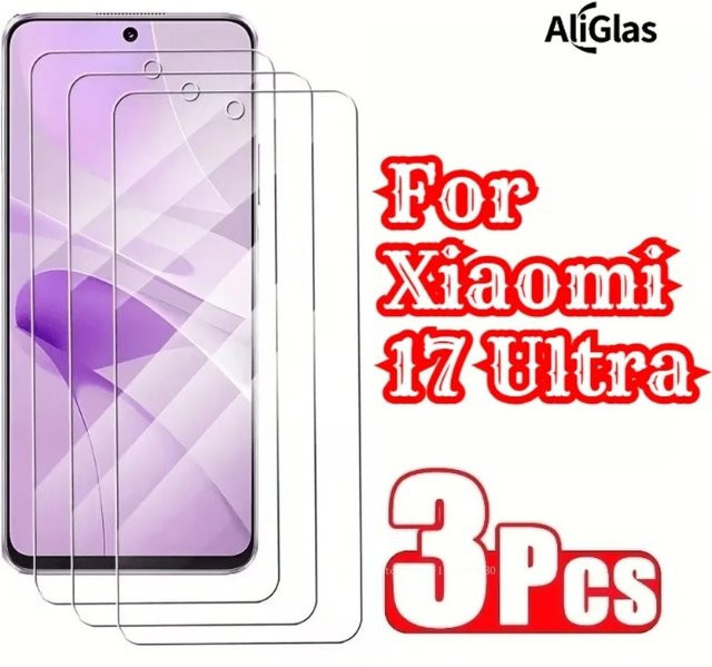 3er-Pack Displayschutzfolie aus gehärtetem Glas für Xiaomi 17 Ultra, transparent und glänzend - Bild 1