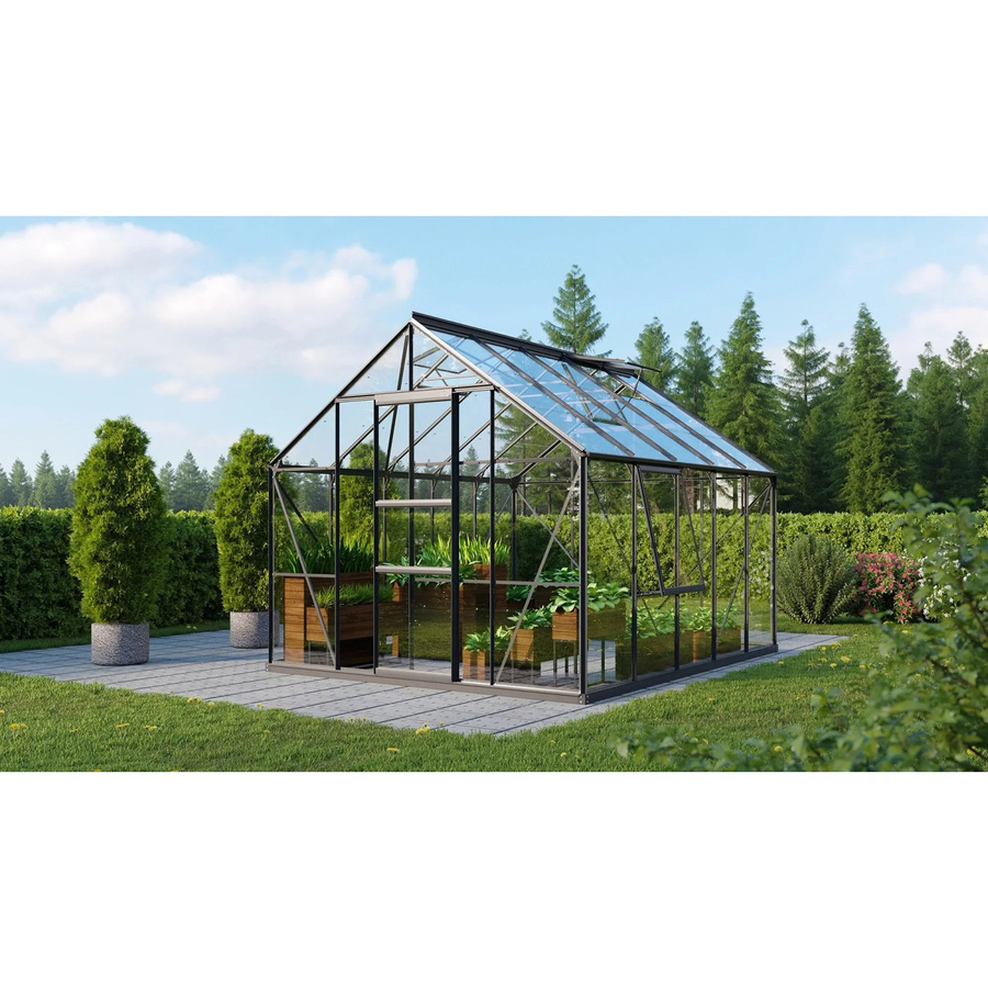 Vitavia Gewächshaus Meridian 8300 Schwarz mit 8,3 m² Fläche, Aluminiumrahmen und Sicherheitsglas - Bild 4