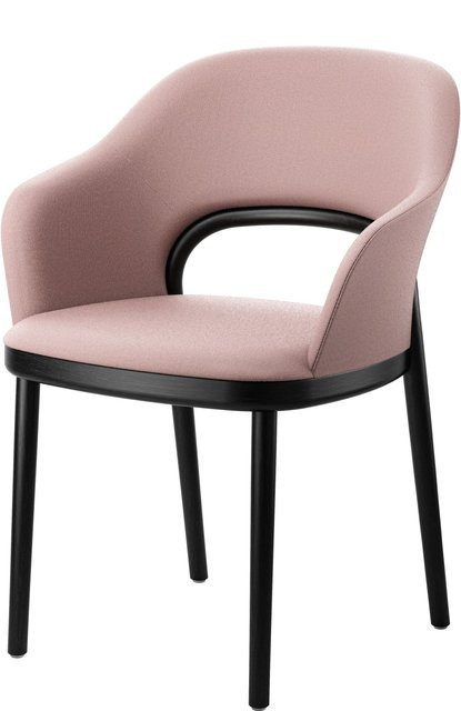 Thonet Stuhl 520 Pf aus Buche mit Stoffbezug in Pink - Bild 1