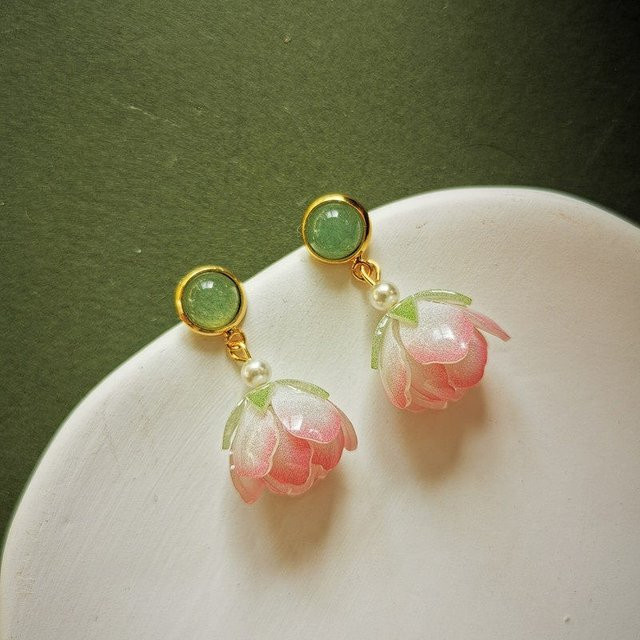 OEING Ohrhänger Lotusblüte, Rosa, Damen - Bild 1