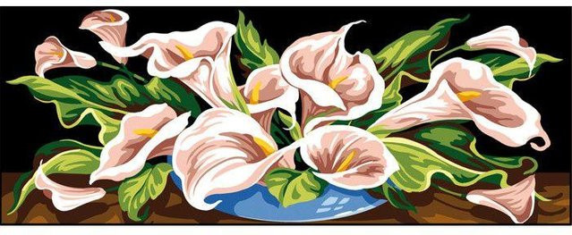Antike Leinwand MegaCrea Arums Floral Landscape B: 60 cm, H: 25 cm - Bild 1