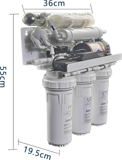XMSJ 7-Stufen Professionelles RO-System Umkehrosmose-Wasserreiniger mit UV-Sterilisation, 75GPD, Weiß - Bild 1