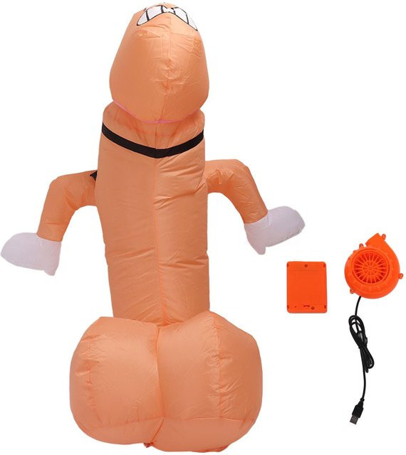 Aufblasbares Vogel Kostüm, Ride On, Braun, Orange - Bild 1