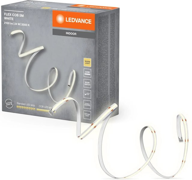 Ledvance LED-Strip Flex COB mit warmweißem Licht, 24 W, Länge: 500 cm - Bild 1