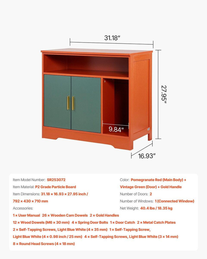 Buying Solutions MB Katzenklo-Gehege als versteckter Katzenklo-Schrank mit Regal und Stauraum im modernen Stil, Höhe: 79,2 cm - Bild 4