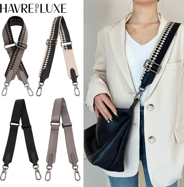 havredeluxe Schultergurt Canvas, Schwarz Grau, Damen - Bild 1