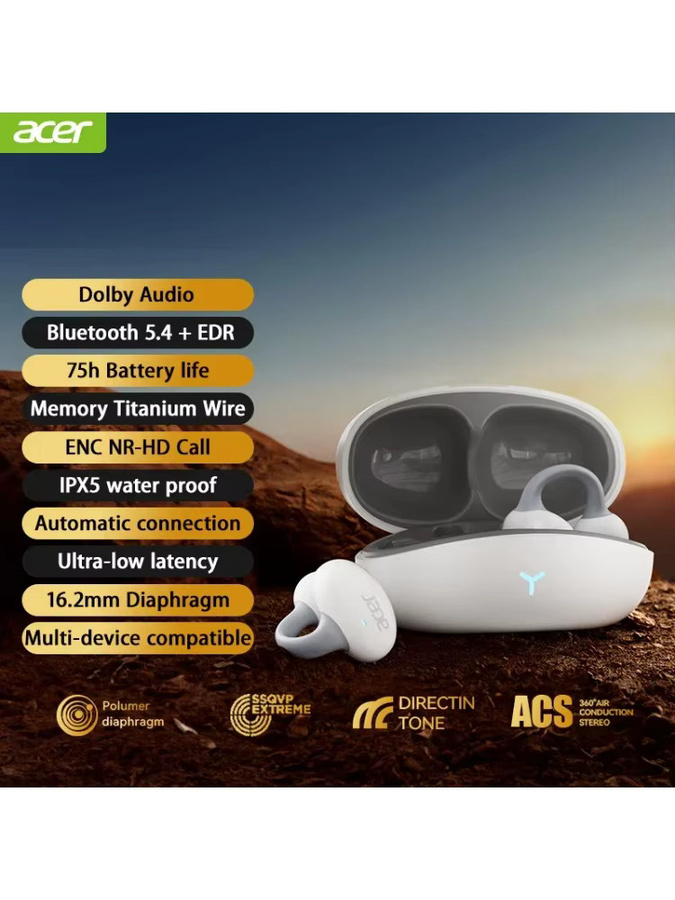 Acer OHR206 TWS Ohrclip-Kopfhörer mit Bluetooth 5.4 und Dolby-Klangqualität in Schwarz - Bild 6