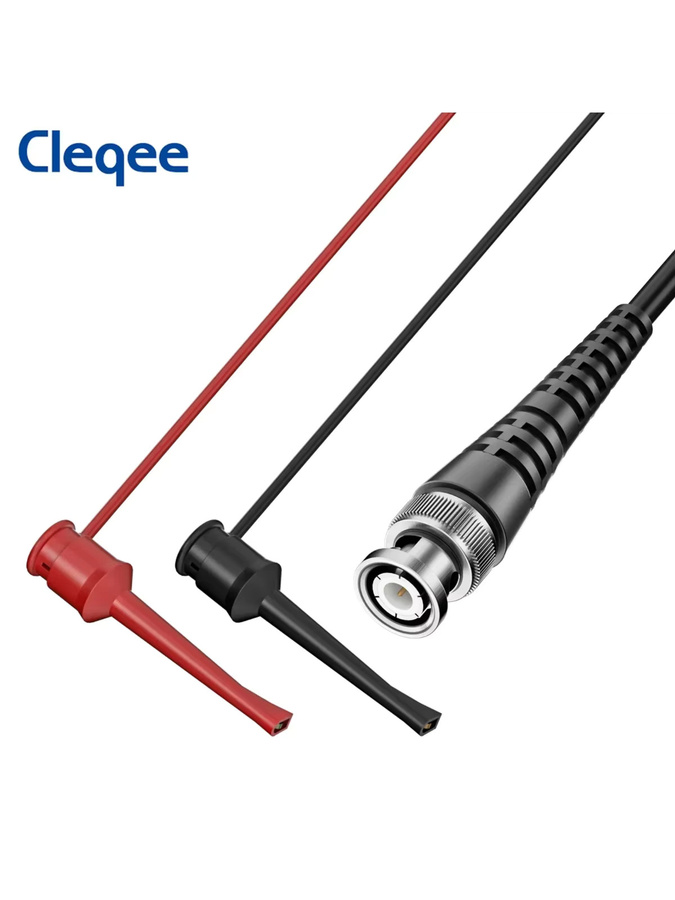 Cleqee P1007B Oszilloskop-Sonde mit BNC Q9 Stecker auf Dual-Testhaken-Clip und ABS Mini-Grabber Testkabel 120 cm für Elektronik - Bild 3