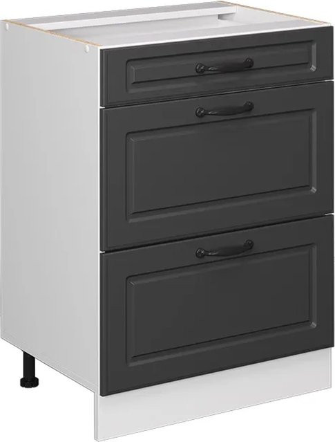 Vicco Küchenunterschrank R-Line Landhaus in Anthrazit und Weiß mit Schubladen, Breite: 60 cm - Bild 1