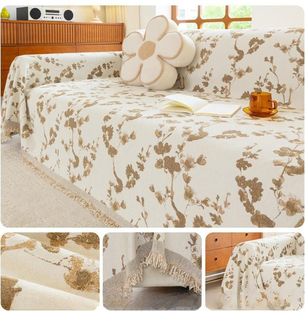Super Six Anti-Kratz Chenille Sofa-Vollabdeckung Ganzjahres-Sofa-Decke B/T: 180 x 130 cm - Bild 1