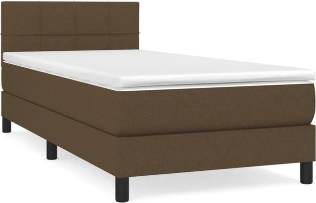vidaXL Boxspringbett mit Matratze Hybrid-Design in Braun, B/T/H: 100 x 200 cm - Bild 1