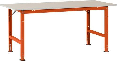Manuflex PACKPOOL Standard Packtisch mit Melaminplatte, Rotorange, B/T/H: 150 x 80 x 76-87 cm - Bild 1