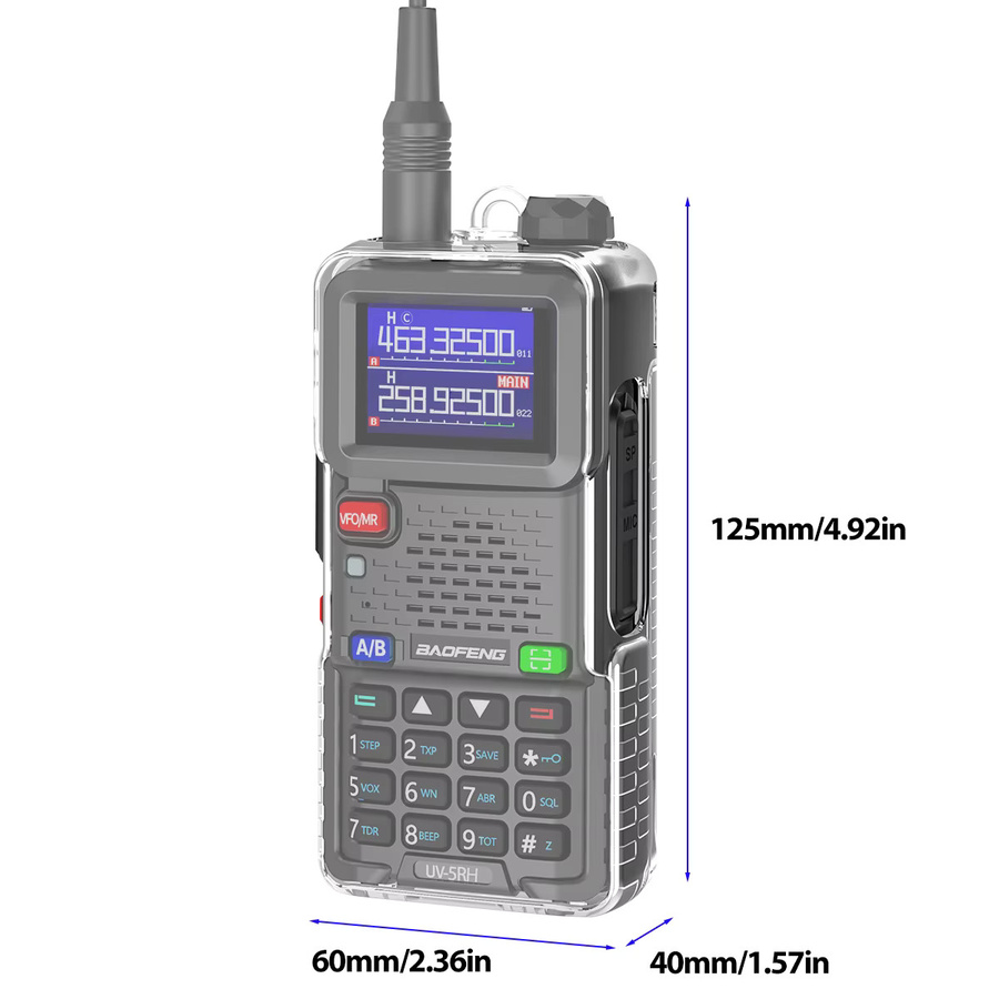 ABBREE Walkie-Talkie-Schutzhülle aus transparentem TPU für Baofeng UV-5RH AR-5RM 5RH Pro GPS - Bild 2
