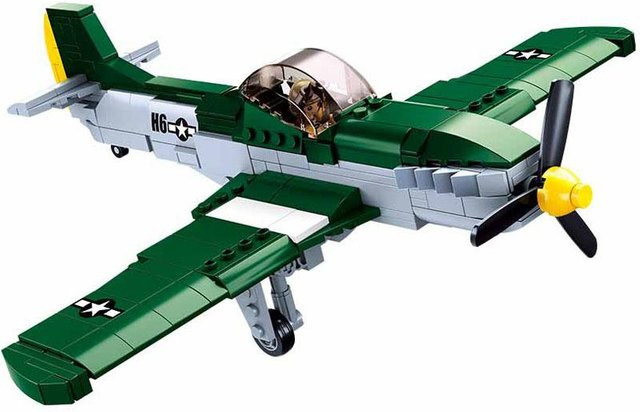 WW2 P51D Jagdflugzeug, Bausteine Flugzeugmodell, 323 Teile, ab 6 Jahren - Bild 1