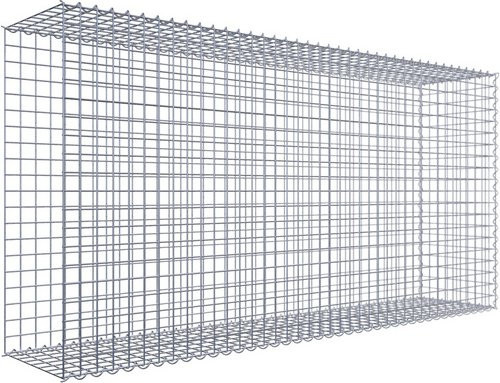 Gabiona Anbaukorb Typ 2 aus Stahl, silbergrau, B/H/T: 100 x 200 x 40 cm, Maschenweite: 5 x 5 cm - Bild 1
