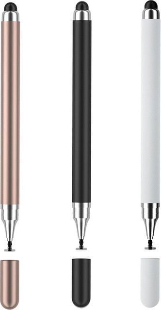 Universeller 2-in-1 Tablet-Stylus-Stift mit doppelköpfiger hoher Empfindlichkeit und austauschbarer Spitze für Smartphone und Touchscreen, Schwarz - Bild 1