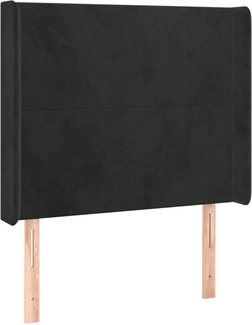 vidaXL LED Kopfteil in Schwarz aus Samt mit USB-Ladeanschluss, Breite: 83 cm, Tiefe: 16 cm, Höhe: 118-128 cm - Bild 1