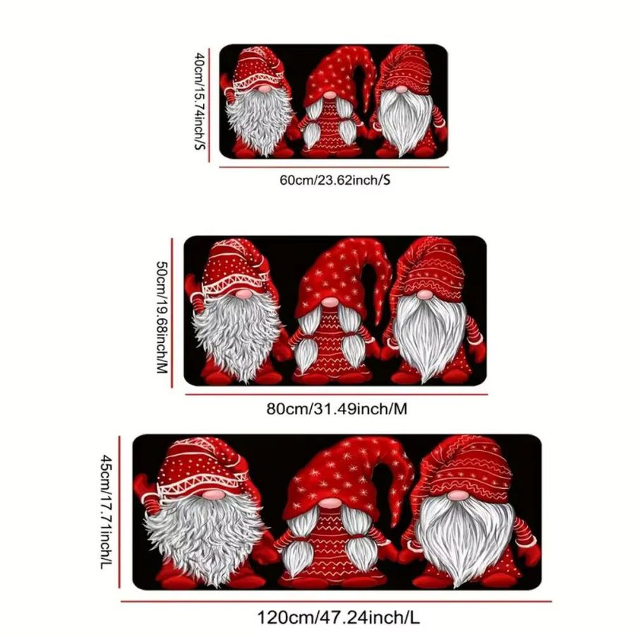 VIKAMA Weihnachtsmann Druckteppich Multicolor rutschfeste Matte für Innen und Außen - Bild 3