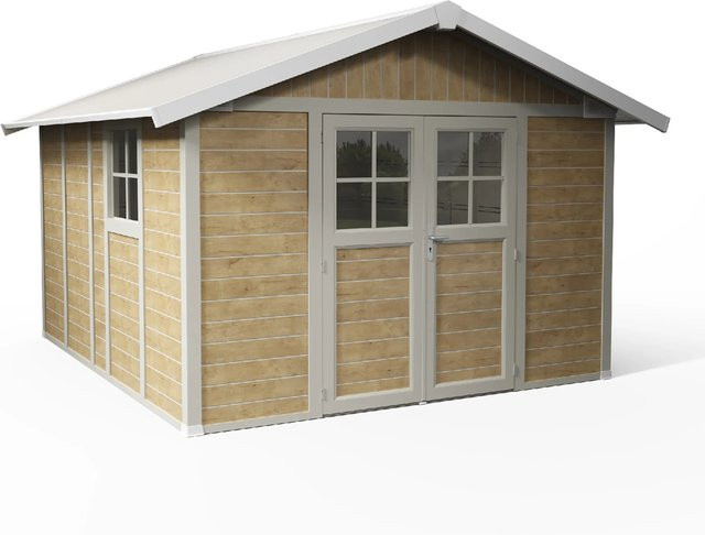 Grosfillex Kunststoff Gartenhaus Deco 11 m2 in Sherwood Brown - Bild 1
