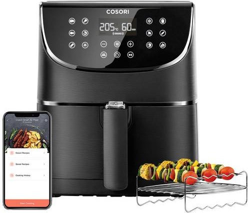 Cosori Heißluftfritteuse Schwarz mit App-Steuerung, 1700W und Digitaldisplay - Bild 2