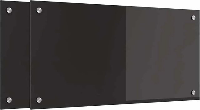 vidaXL Küchenrückwand aus gehärtetem Glas, 2 Stück, Schwarz, B/H: 40 x 80 cm - Bild 1