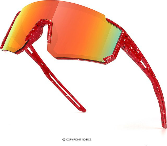 AWGSEE Sportsonnenbrille für Kinder, Vollrand, Wrap, Rot, Kunststoff - Bild 1