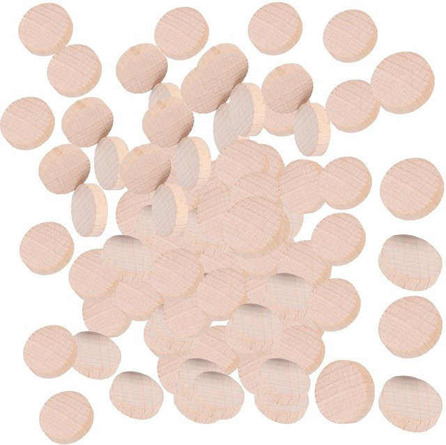 Tooarts Runde Buche Holzscheiben Unbehandelt zum Basteln, 300 Stück, Farbe: Beige, Höhe: 2 cm - Bild 1