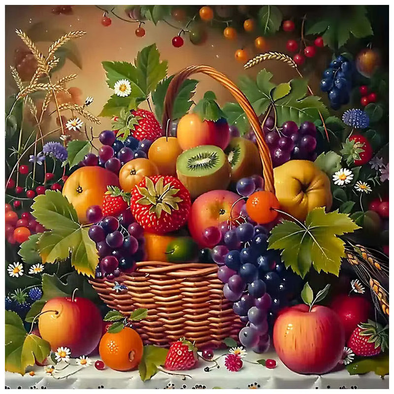 HUACAN DIY Diamantmalerei Stillleben Obstkorb 5D Mosaik Bild in Multicolor, B/H: 20 x 20 cm - Bild 5