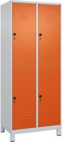 C+P Doppelstock-Spind Classic PLUS mit 2 Abteilen, Stahl, Lichtgrau, H x B x T: 195 x 80 x 50 cm - Bild 1
