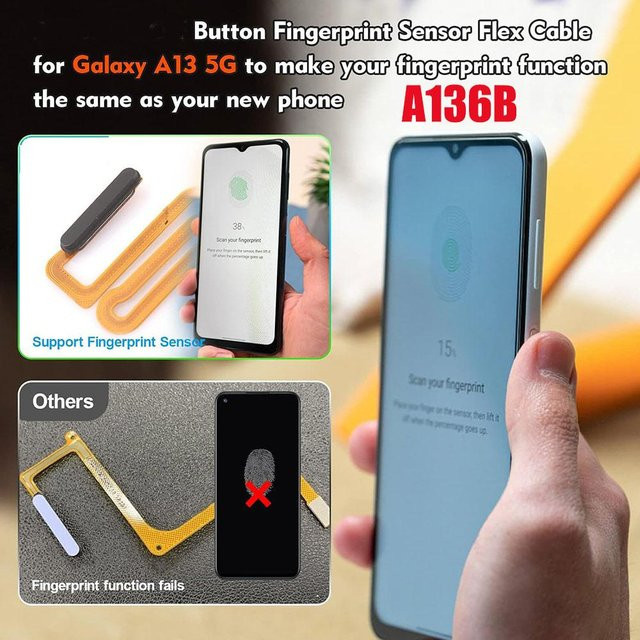 Samsung Galaxy A13 5G Flexkabel für Power-Taste und Fingerabdrucksensor in Grau - Bild 1