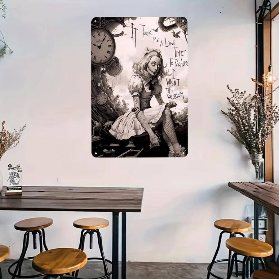 HELLOYOUNG Alice im Wunderland Vintage Wanddeko aus Aluminium in Mehrfarbig - Bild 5