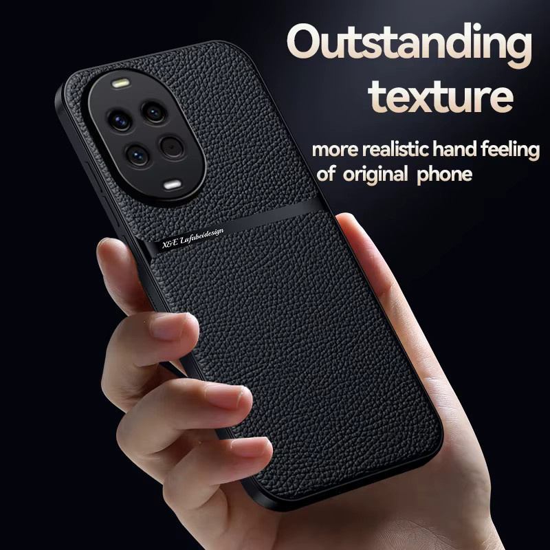 Stoßfeste Lederhülle für Huawei Nova Pro SE Ultra in Schwarz oder Rot mit magnetischem Schutz - Bild 2