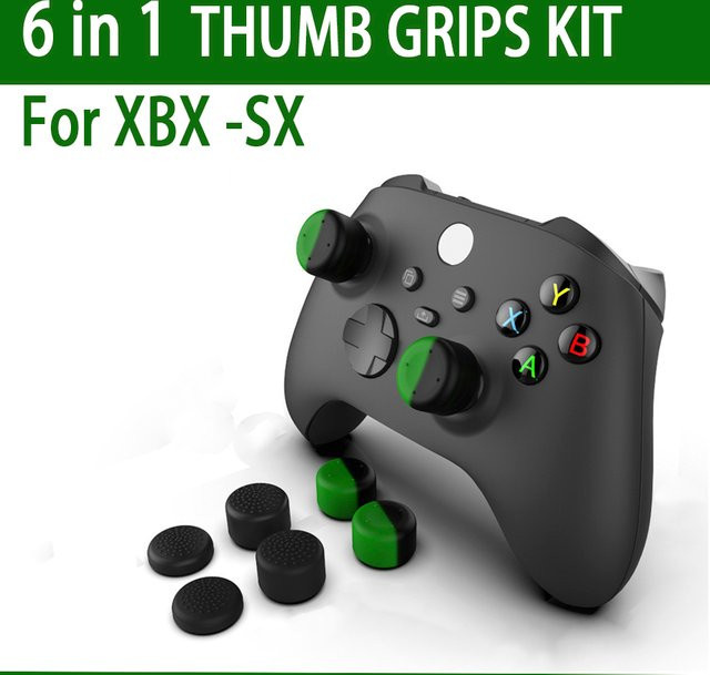 Ipega 6-in-1 Thumbstick-Kappen für Xbox Series X/S und Xbox One Controller, rutschfeste Silikon-Pilzkappen mit 3 Höhenoptionen, PG-XBX002 - Bild 1