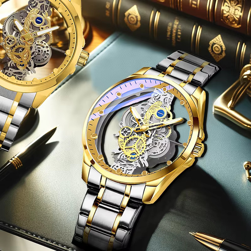 CAROTIF Armbanduhr Quarz, Edelstahl, Gold, Herren - Bild 2