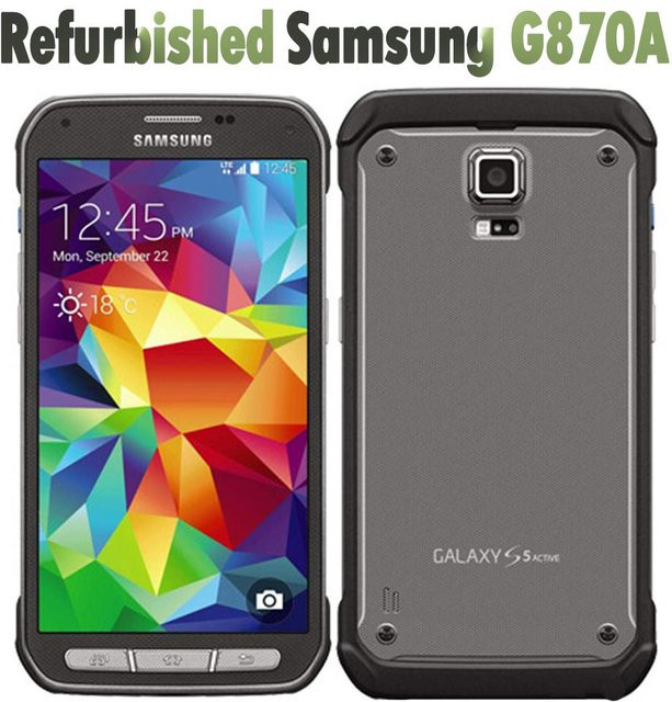 Samsung Galaxy S5 Active G870A Mobiltelefon, Refurbished, Grau, 4G/LTE, 16MP Kamera, 2GB RAM, 16GB ROM - Bild 1