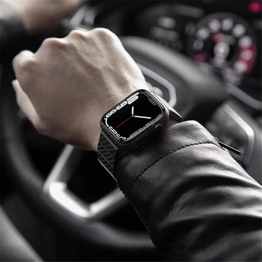 SMAEL Kohlefaserarmband für Apple Watch und iWatch in Schwarz, Blau oder Grün - Bild 6