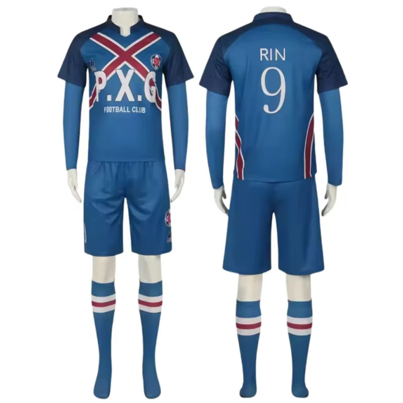 Rin Itoshi Cosplay-Kostüm, Fußballverein Trikot, Perücke, Fußballuniform, Set - Bild 2