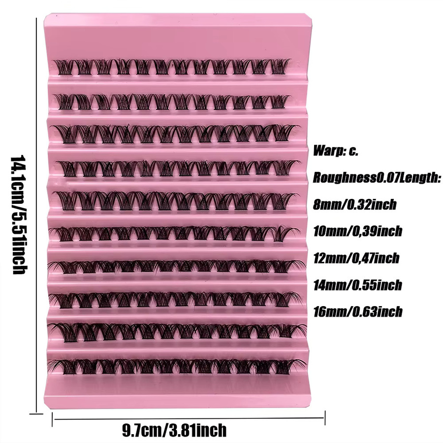 IEEYEEY Wimperncluster, 120 Bündel, 8–16 mm, natürlich, Unisex - Bild 6