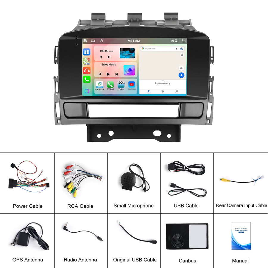 Podofo Multimedia Player für Buick Excelle 2010-2014 mit Android Auto, Apple CarPlay, WIFI und GPS in Schwarz - Bild 4
