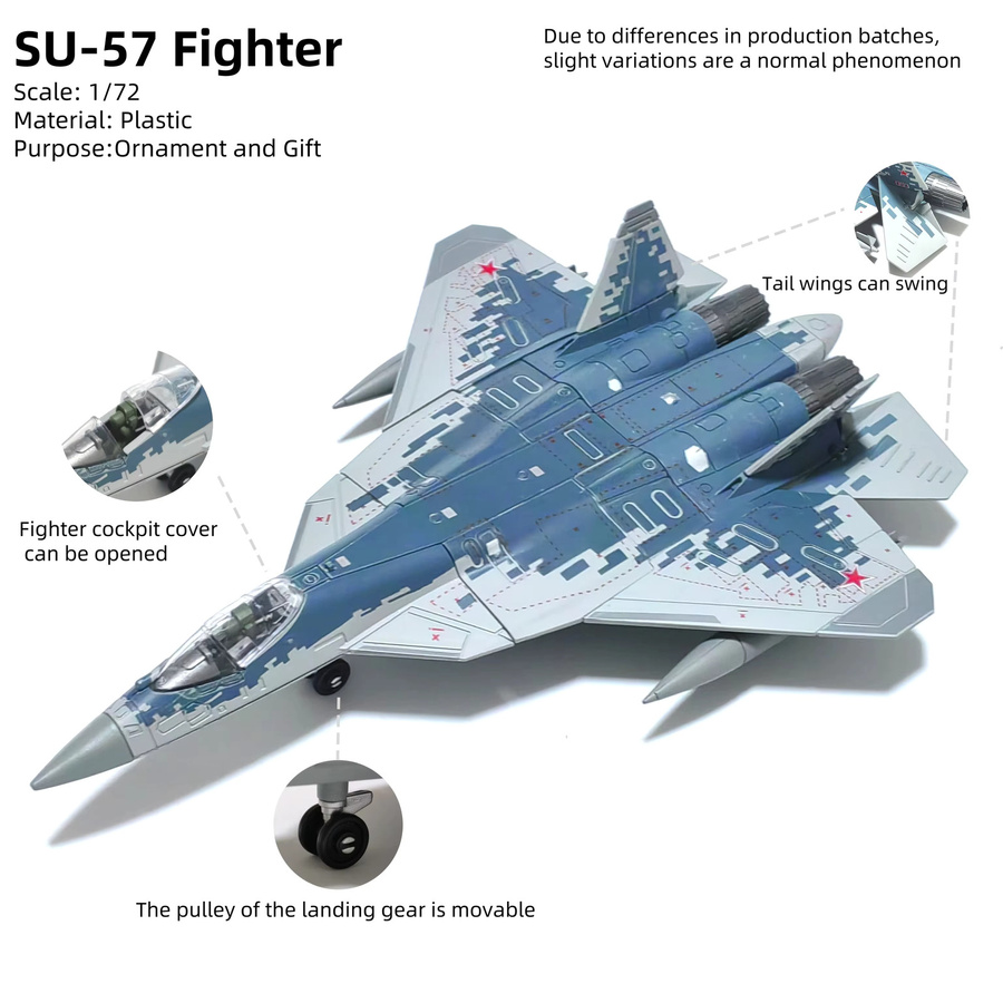 ZOCO SU-57S Militärmodell Flugzeug, Kunststoff, Maßstab 1:72 - Bild 2