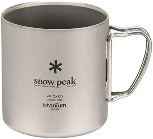 Doppelwandige Titan-Tasse Snow Peak in Silber, 450 ml - Bild 1