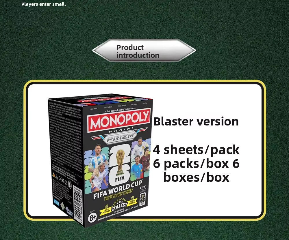 Panini Monopoly FIFA World Cup Prizm Fußball-Sammelkarten Mystery Box, ab 8 Jahren - Bild 4