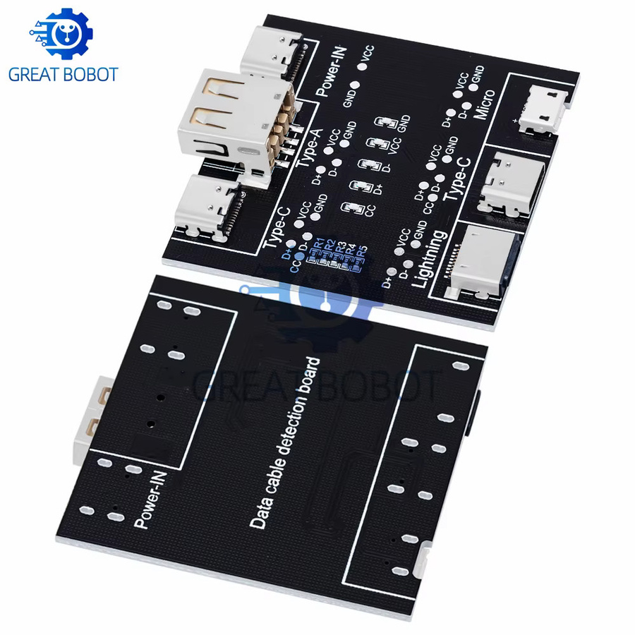 DT3 Datenkabel-Erkennungsplatine von baishundianzi in Schwarz zur Kurzschlussdiagnose für Micro-USB und USB-C Kabel (iOS und Android) - Bild 4