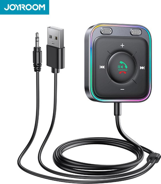 Joyroom Bluetooth 5.4 Auto Adapter mit Dual-Mikrofon-Geräuschunterdrückung und Aux-Anschluss, Wireless Receiver Car Kit in Schwarz - Bild 1