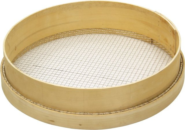 Bellissa Holzrandsieb aus Schwarzpappel und verzinktem Stahldraht, beige/silber, Durchmesser: 42 cm - Bild 1